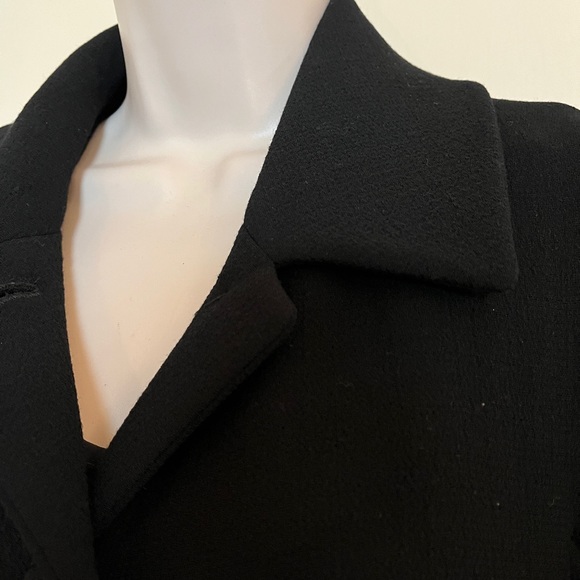 Moschino Vintage Black Wool Crepe Maxi Coat - Picture 3 of 14